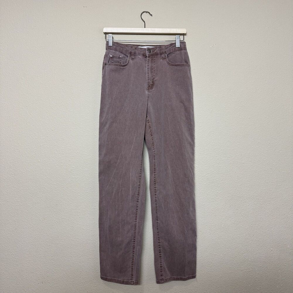 Tinseltown Jeans Womens 3 Brown High Rise Straight Leg Stretch Denim Pants